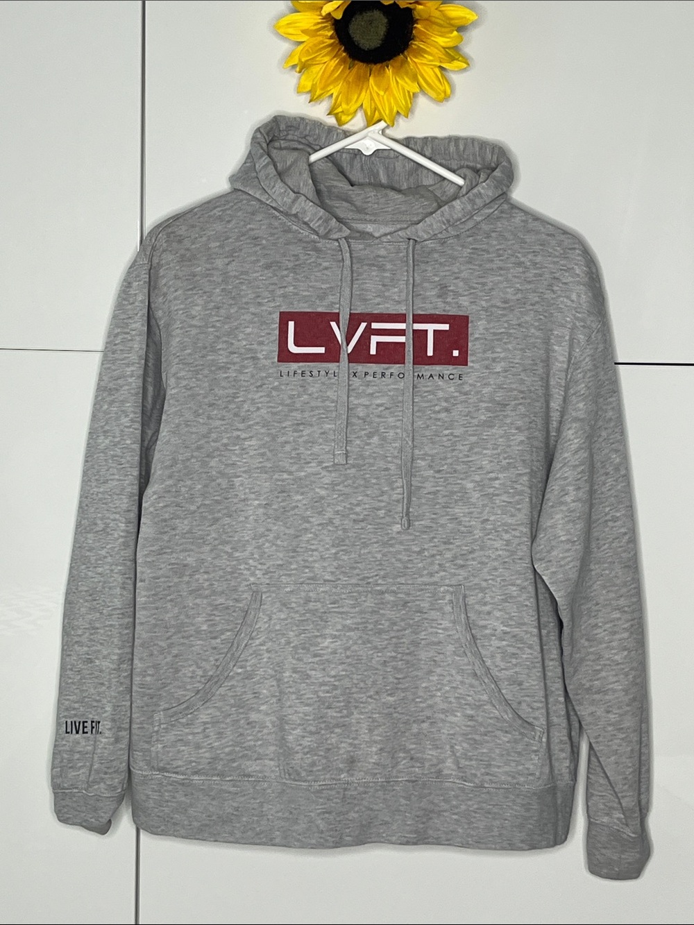 Womens Grey Logo Hoodie - Pullover Sweatshirt